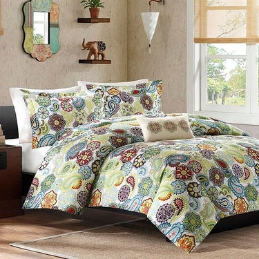 King size Multi Color Paisley 4 Piece Comforter Set